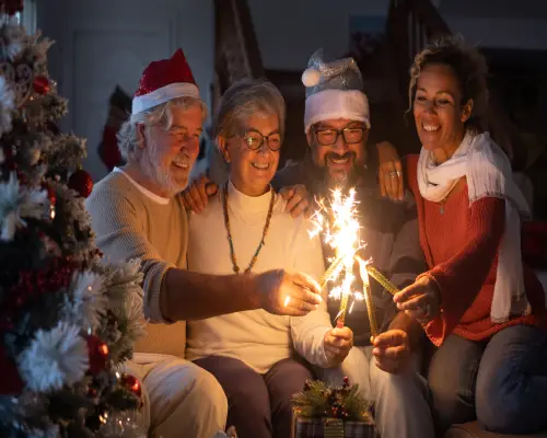 a group of elders celebrating christmas